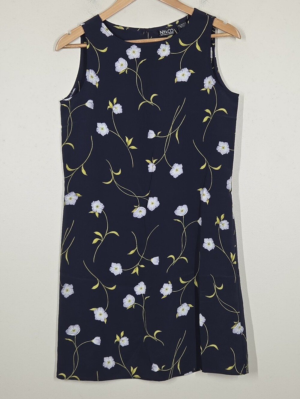 Vtg Y2K Dark Floral Mini Dress Navy 4 Fairy Grunge Whimsigoth Boho Cottagecore